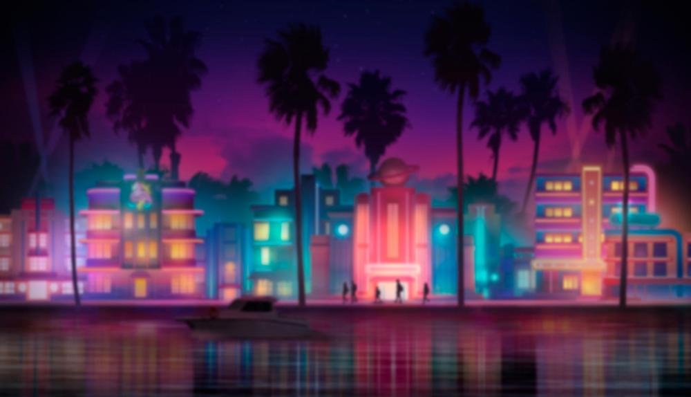 Game Background for Miami Bonus Wheel by Kalamba