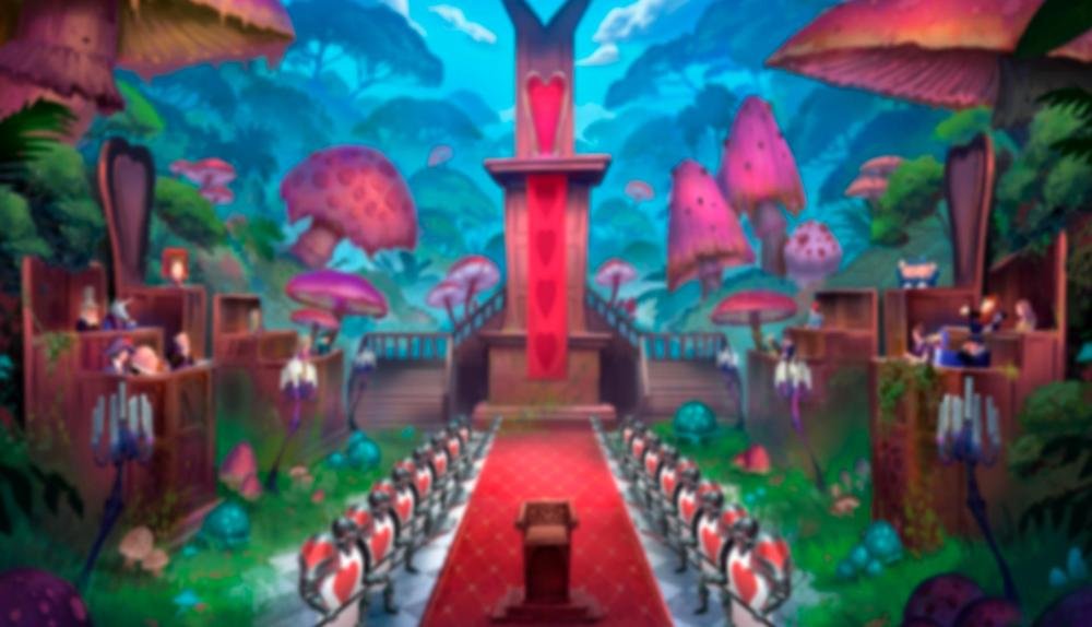 Game Background for Rabbit Hole Riches - Court of Hearts by Playn'Go
