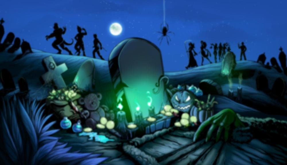 Game Background for Space Hunters Halloween Scratch Card by Play Pearls